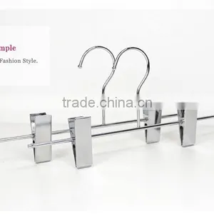 New Design Beautiful Silver Color Metal Pants Hanger With Clips thumbnail-1