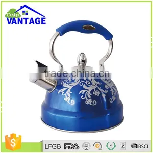 Capsulated Bottom Non Electric Camping Flower Stainless Steel Whistling Tea Kettle thumbnail-1