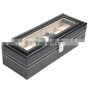 Chinese Factories Wholesale Custom PU Leather Jewelry Box, Black 6 Gift Box thumbnail-2