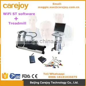 CE Certified Wireless Wifi ECG Stress Test System WiFi With ST Software Kit+Trolley+ Treadmill thumbnail-1