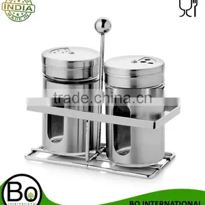 Stainless Steel Silver Shaker With Stand Hana Salt And Pepper thumbnail-1