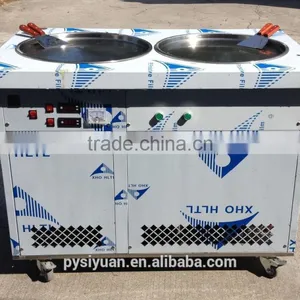 Used Commercial Double Pan Fry Ice Machine for Sale thumbnail-1