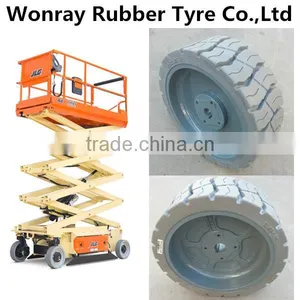 20 ft Electric Narrow Scissor Lift Tire 12.5x4.25 Solid Non-marking Tyre for Haulotte Optimum 6 thumbnail-1