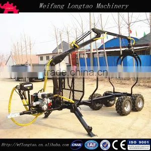 Top Quality! Log Trailers With Grapple/ Log Loader Trailer With Crane thumbnail-4