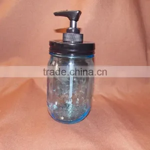 Vintage Mason Jar Soap Dispenser With Antiqued Black Lid & Pump thumbnail-2