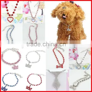 2016 Diamond Pet Dog Cat Tie Crystal Rhinestone Collar Necklace Accessories thumbnail-3