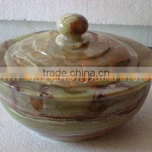PAKISTAN FACTORY MADE ONYX CANDY JARS POTS HANDICRAFTS thumbnail-2