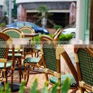 YH-5037 Aluminum and Rattan Material Bamboo Look Dining Table and Chairs thumbnail-4