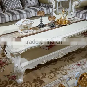 BisinI Luxury Classic Cream Color Coffee Table, Living Room Centre Coffee Table thumbnail-1