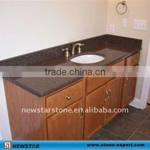Brown Pearl Vanity Top With Cabinet & Ceramic Sink thumbnail-1