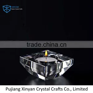 Most Popular Attractive Style Elegant Clear Crystal Candle Holder for Sale thumbnail-1