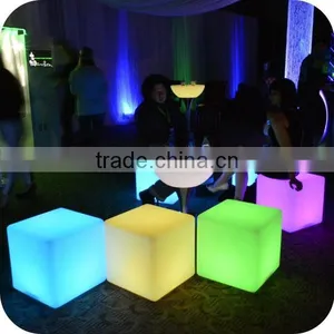 Glowing Illuminated PE Plastic Led Cube Chair With Light thumbnail-1