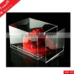 Top Grade Custom Transparent Acrylic Shoes Box With Drawer thumbnail-1
