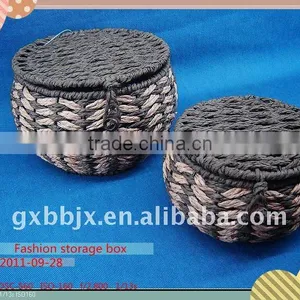 Brown Round Paper Rope Hobby Craft Box thumbnail-1