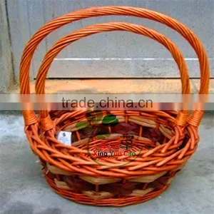 Vintage Cheap Wicker Round Gift Basket With Handle Set of 3/ Christmas Gift Basket thumbnail-1