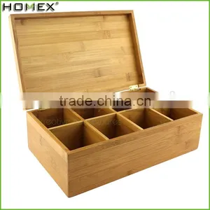 Eco-friendly Personalized Solid Bamboo Tea Box With Bamboo Lid/Homex_Factory thumbnail-1
