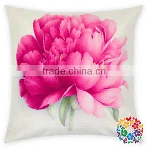 Rose Flower Printing Cotton Pillowcase Sofa Decorative Cushion Cover Pillow Case thumbnail-1
