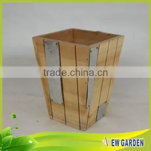 Handicraft Attractive Price Outdoor Garden Tall Square Wooden Vases thumbnail-5