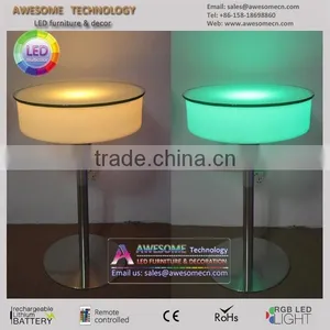 Modern Style Color Changing Led Plastic Outdoor Bar Furniture Table thumbnail-1