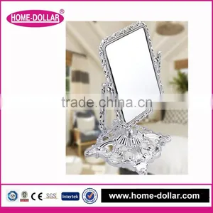 Makeup Square Shaped Magnifying Mirror/single-sided Lighted Mirror/fancy Morrir in Silver/office Desk Makeup Mirror thumbnail-1