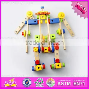 2016 New Design Kids Changeable Wooden Nut Toy,diy Children Wooden Nut Toy W03C021 thumbnail-1