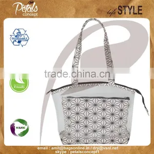 PVC See Through Tote Bag With Canvas Hand Pouch for Travel thumbnail-6