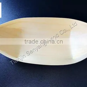 Food Conveyor Packing Box Japanese Wood Sushi Serving Boat thumbnail-1