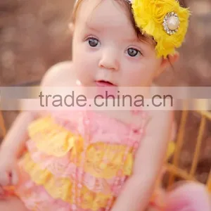 Fashion Girls Skinny Elastic Hairbands With Lace Flower Baby Headwear Headband thumbnail-1