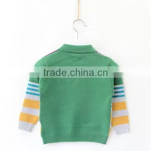 Baby Stripe Sweater Fashion Turn Down Collar Children Products thumbnail-3