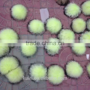 Hot Sales Genuine Raccoon Fur Pom Poms Fur Balls DIY for Children Knitted Cap Gloves Keychain Beanies Jewelry Accessories thumbnail-1