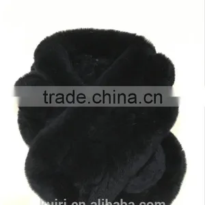 2016 New Genuine Rex Rabbit Fur Scarf Fur Wraps Muffler Fur Balls Warmer for Winter Shawls Scarf thumbnail-3
