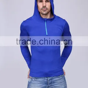 Men's Fitness Seamless T Shirts, Running Shirts , Half Zipper Gym Sports Wear thumbnail-2