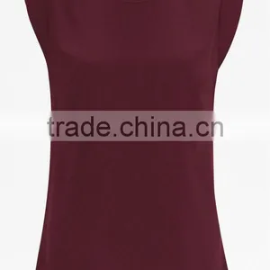 Classic Cap-Sleeved T-Shirt With a Lightweight Crepe Front and Jersey Back thumbnail-1