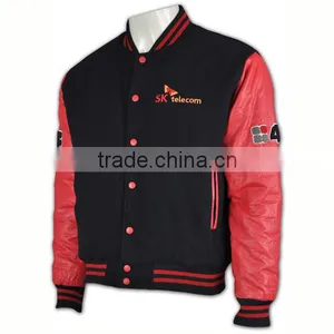 Latest Design Long Sleeve Black Cotton Baseball Jackets thumbnail-2