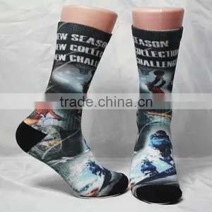 3d Digital Printed Custom Design Elite Basketball Crew Socks Terry Socks Factory thumbnail-3