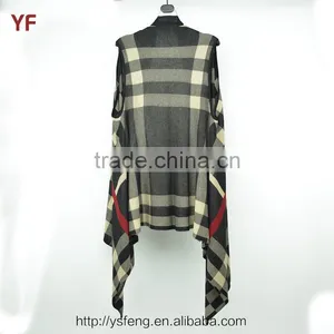 Women Plaid Winter Coats Mexican Poncho thumbnail-2