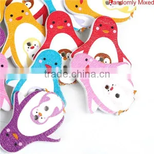 2 Holes Penguin At Random Wood Sewing Buttons Scrapbooking thumbnail-1