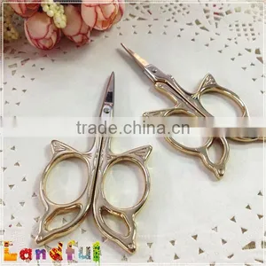 Stainless Antique Zakka Embroidery Gold Butterfly Sewing Scissors thumbnail-1