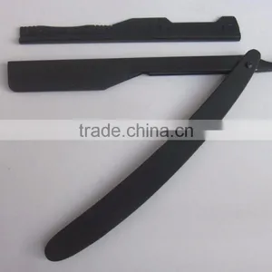 High Quality Stainless Steel Fully Black Straight Razor/ Barber Straight Shaving Razor thumbnail-1