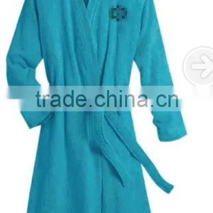Textile China Factory Microfiber Plain Dyed Kimono Collar Bathrobe thumbnail-4