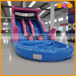 Cheap Price Outdoor Water Park Pink Water Slide With Pool thumbnail-2