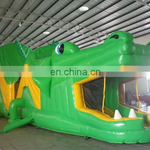 New Inflatable Green Hippo Obstacle Course thumbnail-3