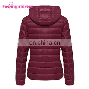 Best Selling Winter Ultra Light Red Women Goose Down Jacket For Winter thumbnail-2