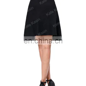 Kate Kasin Multi Panel Scallop Seam High Stretchy A-Line Skirt KK000291-1 thumbnail-2