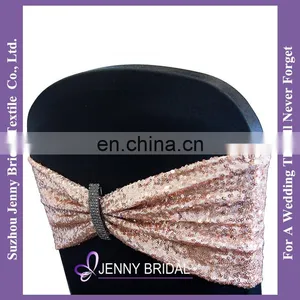 SH050G Bow Tie Size Ribbon Sequin Bow for Chair Sequin Chair Band thumbnail-4
