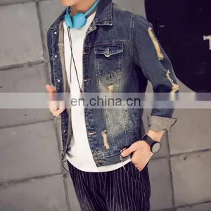 Wholesale Distressed Denim Jackets -Modern Light Blue Amazing Denim Jacket 2017 thumbnail-1