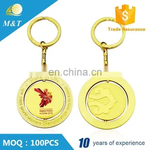 Good Quality Custom 24kt Gold Plated and Soft Enamel Metal Key Chain Holder thumbnail-1