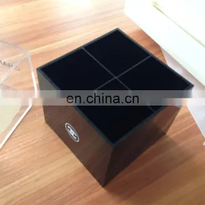 Black Cube Pmma Makeup Brush Holder Plexiglass Brush Display Stand Acrylic Brush Holder thumbnail-2