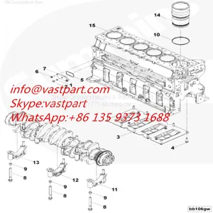 Cummins QSX15-G8 Engine CYLINDER BLOCK 4311621 4311626 thumbnail-1