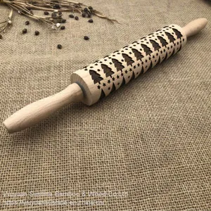 Rolling Pin,Made of Beech Wood,with Laser Printing thumbnail-1